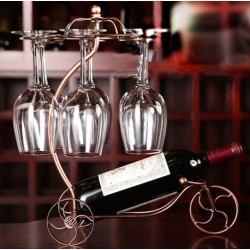 Porte bouteille brouette verres suspendus