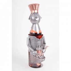 Porte bouteille métal décor cuisinier - Accessoire du vin