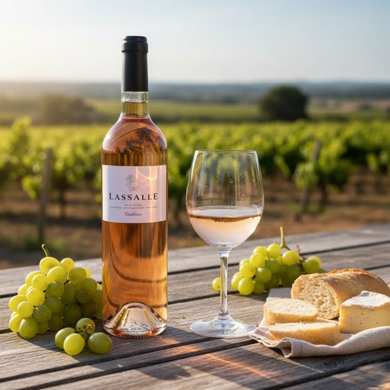 Bouteille Domaine Lassalle rosé Cave Rouffiac d'Aude.