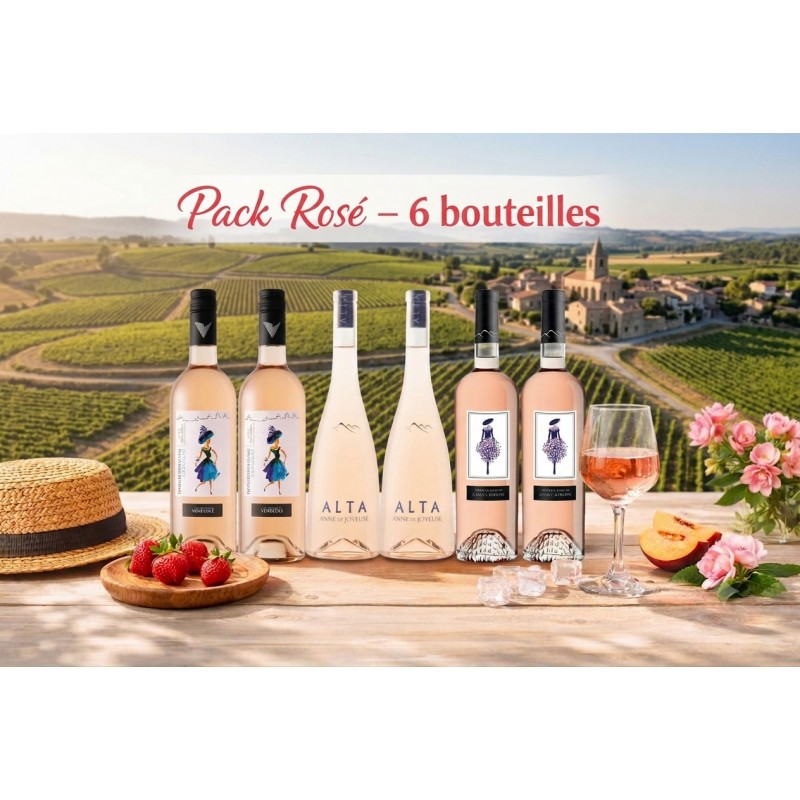 Pack 6 bouteilles de rosé de chaque avec Alta, des Filles dans le vent et French défilé.
